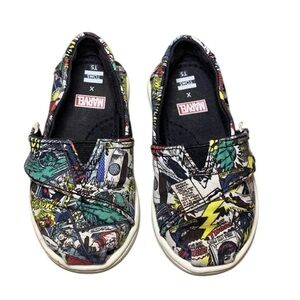 Tom’s Toddler Sz 5 Marvel Kids Comic Pop Print Velcro Shoe